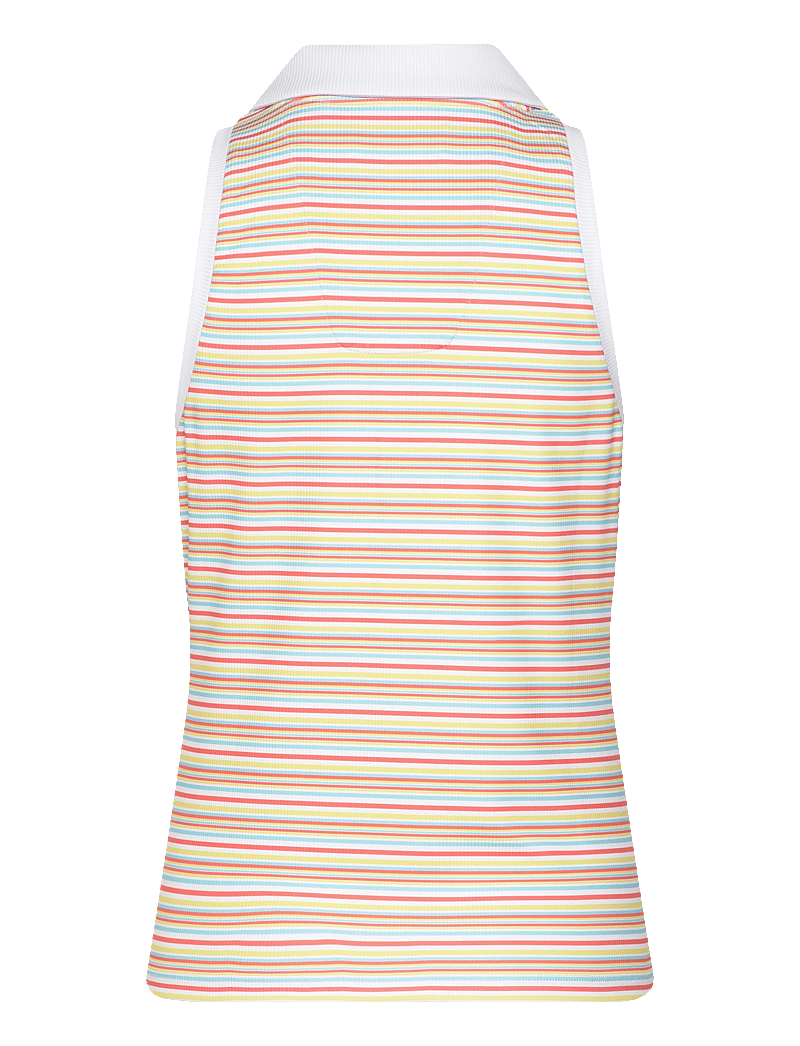 Original Penguin Golf - Ribbed Fine Line Stripe SL Polo - oberteile & t-shirts - bright white - 1