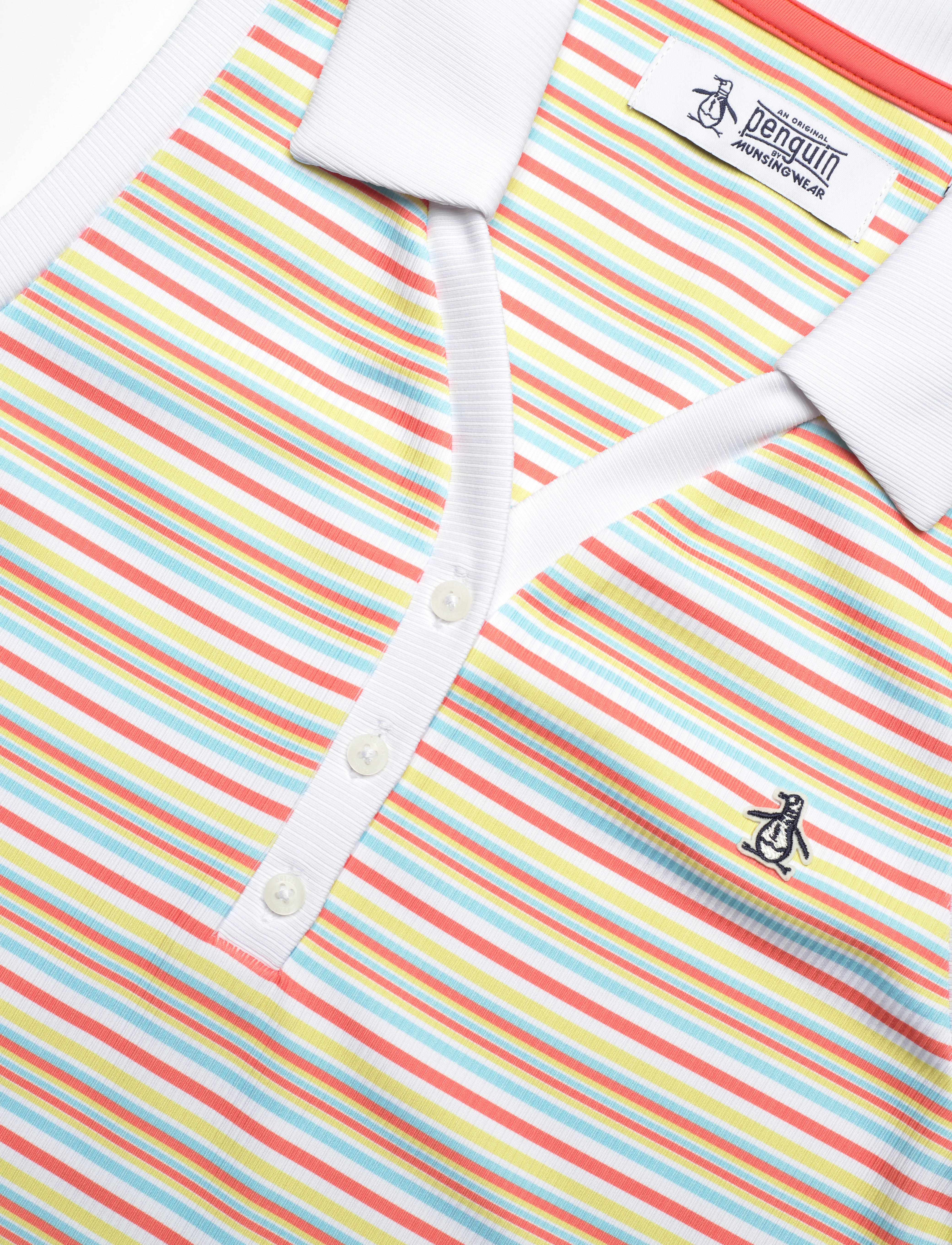 Original Penguin Golf - Ribbed Fine Line Stripe SL Polo - bright white - 2