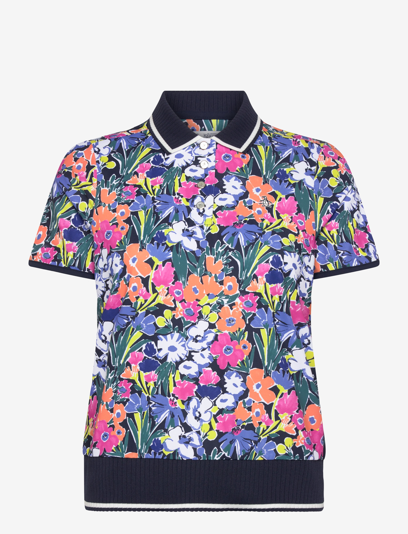 Original Penguin Golf - Polo with Scallop Rib - oberteile & t-shirts - black iris - 0
