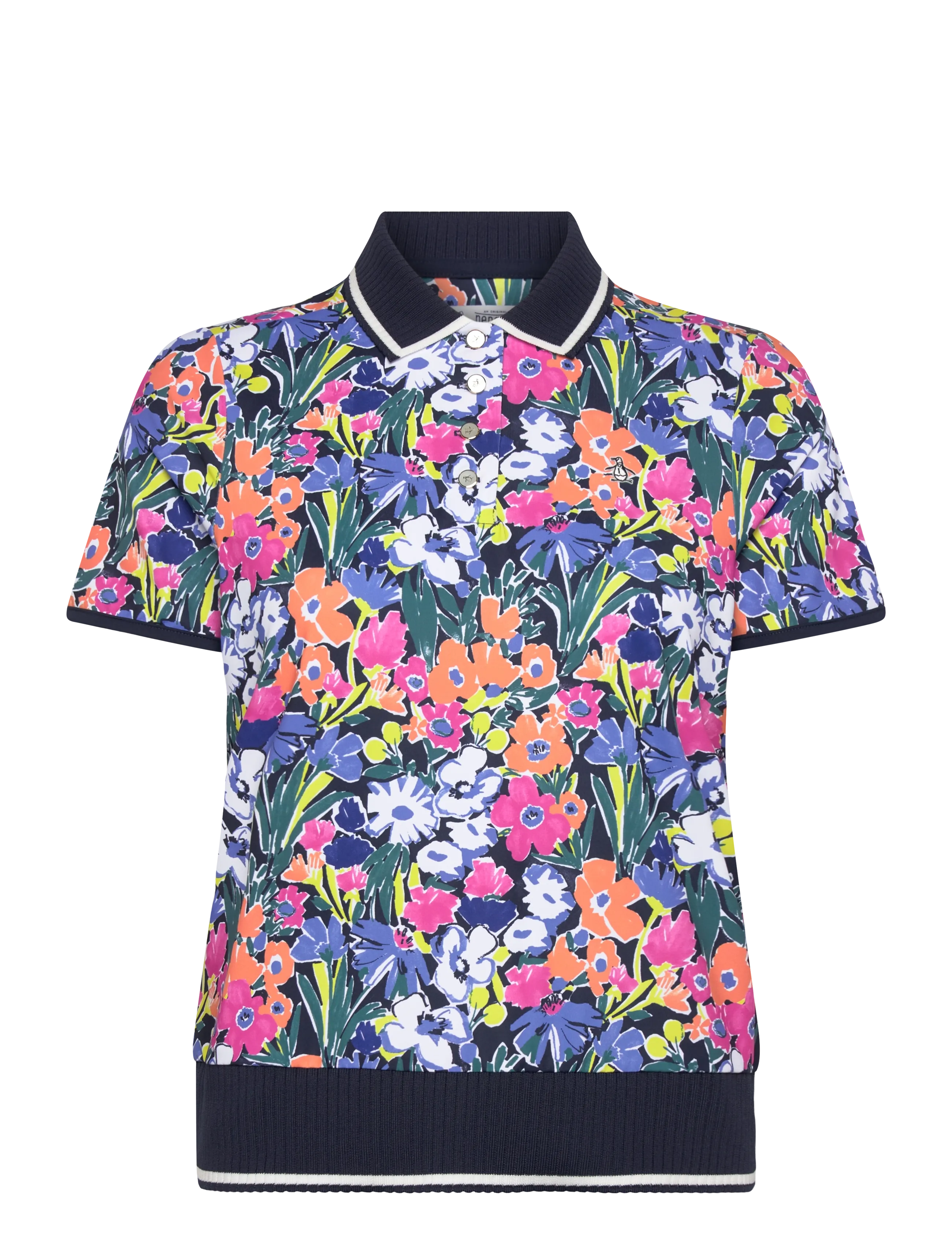 Original Penguin Golf Polo with Scallop Rib - Vis alt - BLACK IRIS / multi