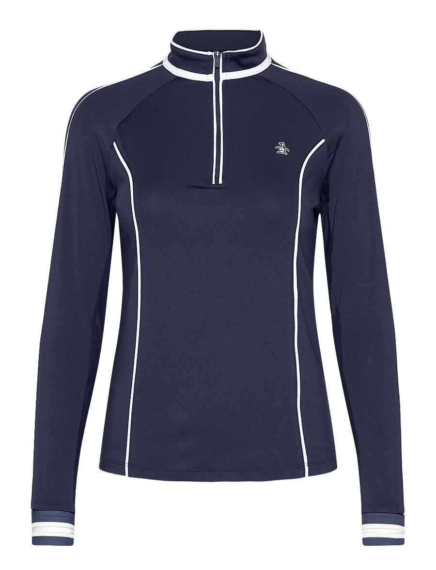 Original Penguin Golf - SUN PROTECTION GOLF 1/4 ZIP TOP - overdele - black iris - 0