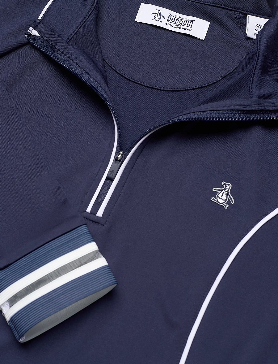 Original Penguin Golf - SUN PROTECTION GOLF 1/4 ZIP TOP - overdele - black iris - 2