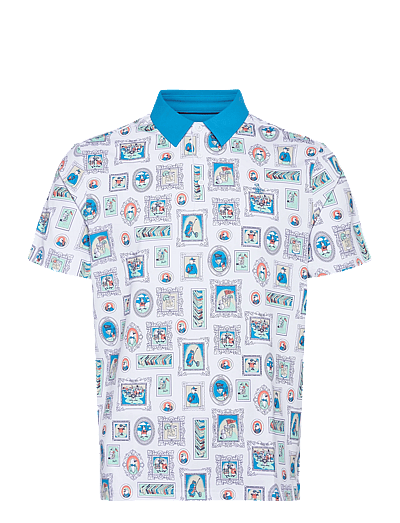 Original Penguin Golf Wall of Fame Print Short Sleeve Polo Shirt - Polos - BRIGHT WHITE / multi