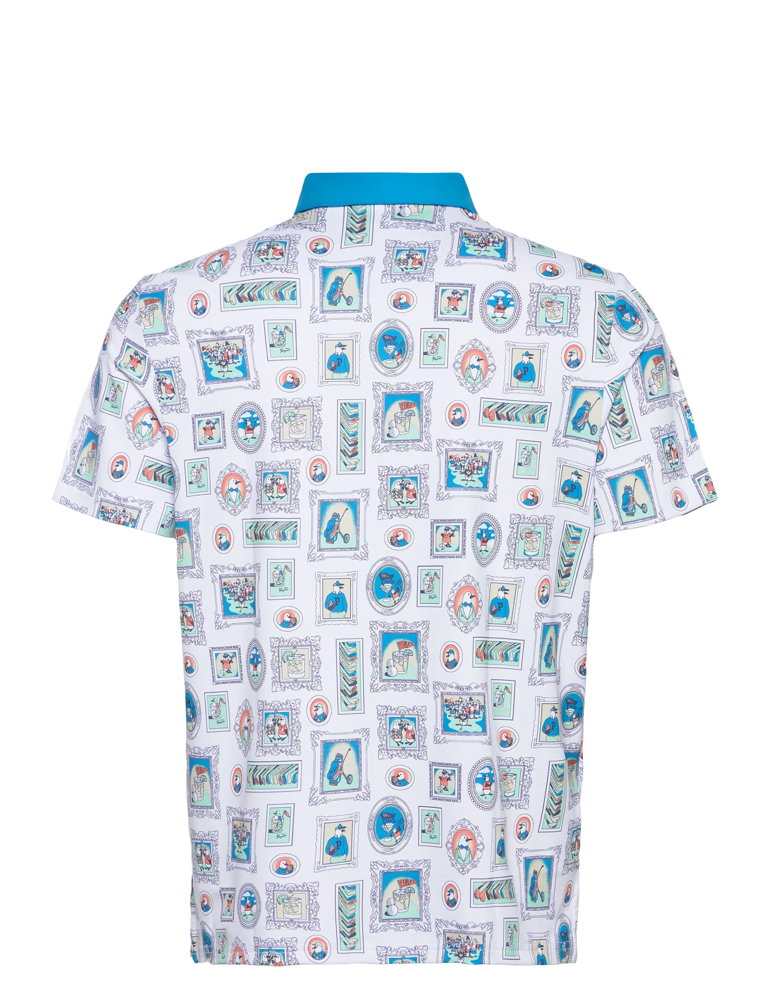Original Penguin Golf - Wall of Fame Print Short Sleeve Polo Shirt - palaidinės ir marškinėliai - bright white - 1