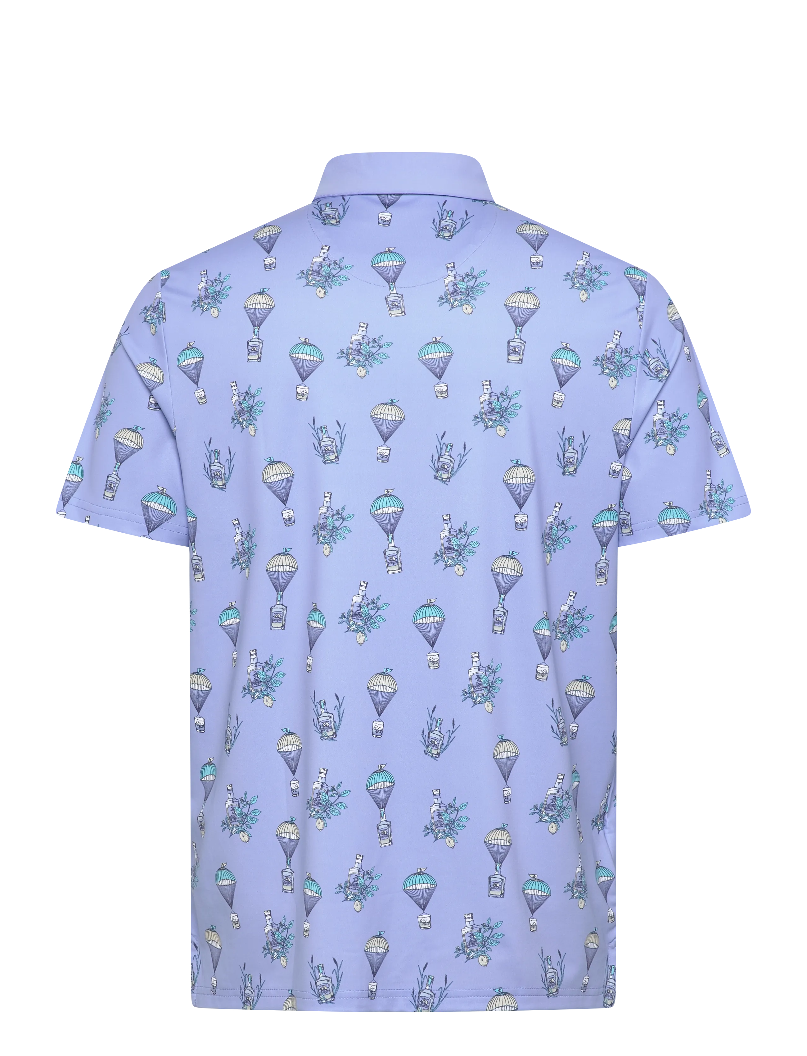 Original Penguin Golf - Botanical print short sleeve polo shirt - polos - baby blue jay - 1