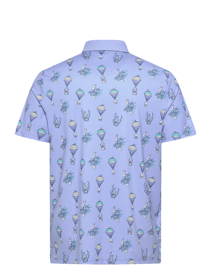 Original Penguin Golf - Botanical print short sleeve polo shirt - topi un t-krekli - baby blue jay - 1