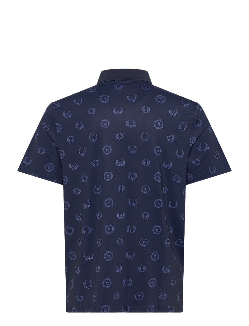 Original Penguin Golf - Victory crest Jacquard polo - toppar & t-shirts - black iris - 1