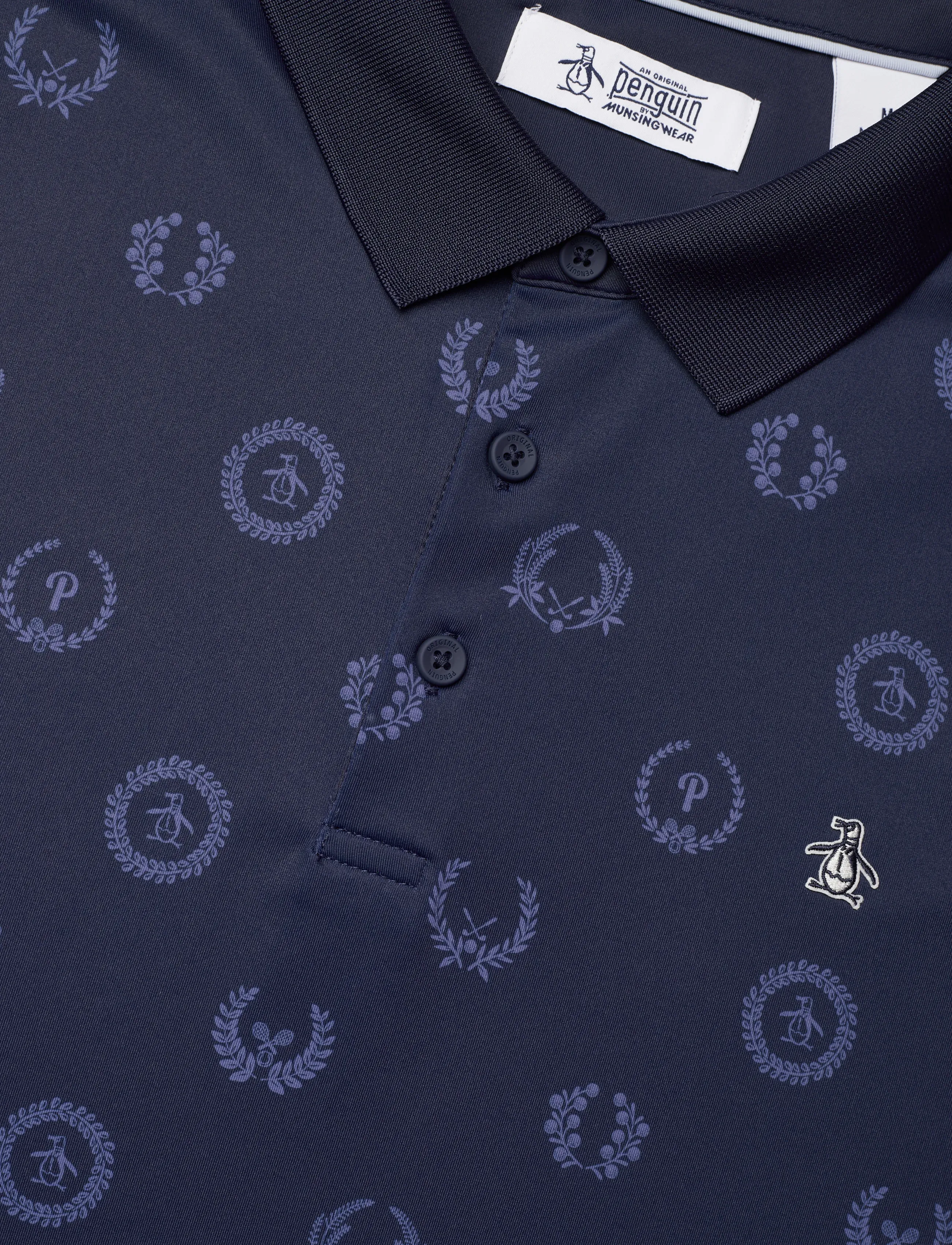 Original Penguin Golf - Victory crest Jacquard polo - oberteile & t-shirts - black iris - 2