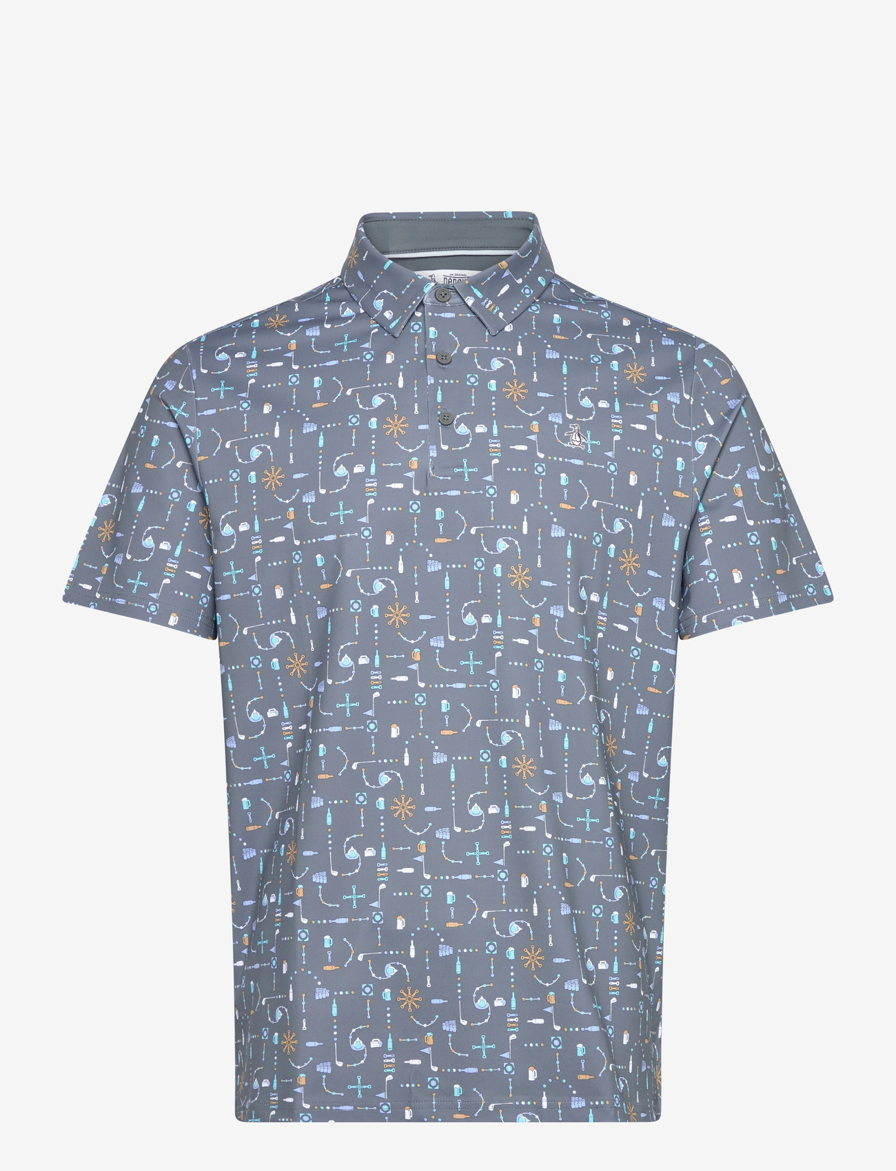 Original Penguin Golf - Beer pong printed polo - oberteile & t-shirts - quiet shade - 0