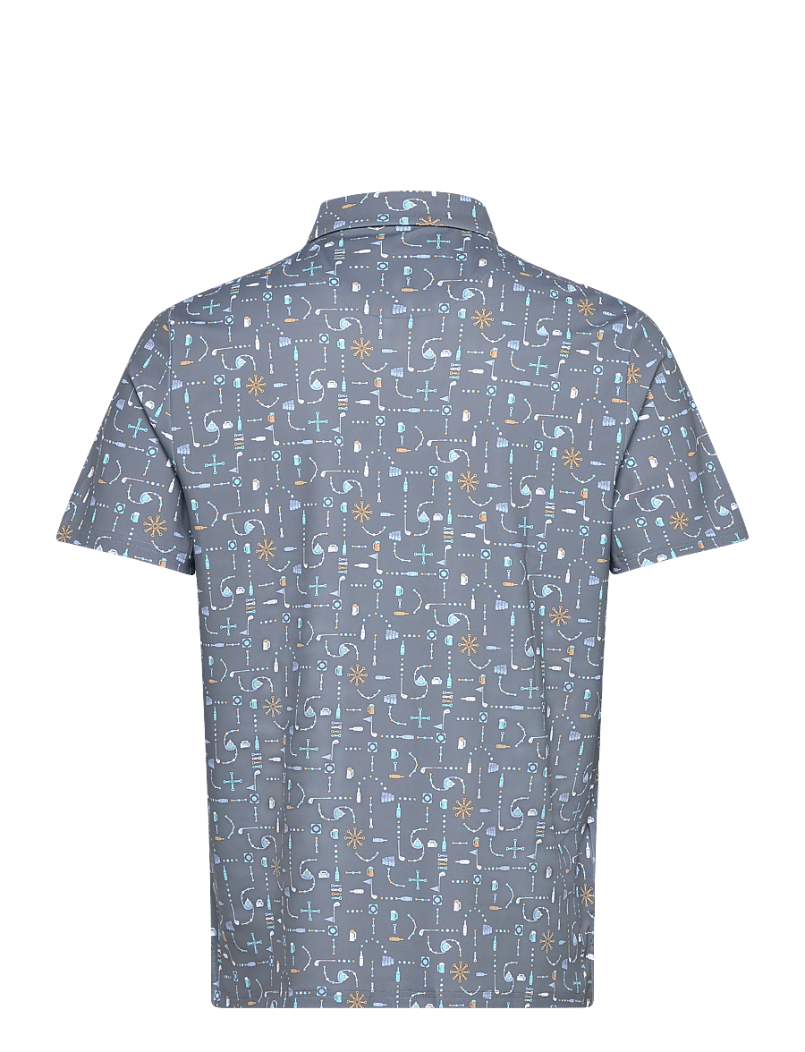 Original Penguin Golf - Beer pong printed polo - toppe & t-shirts - quiet shade - 1