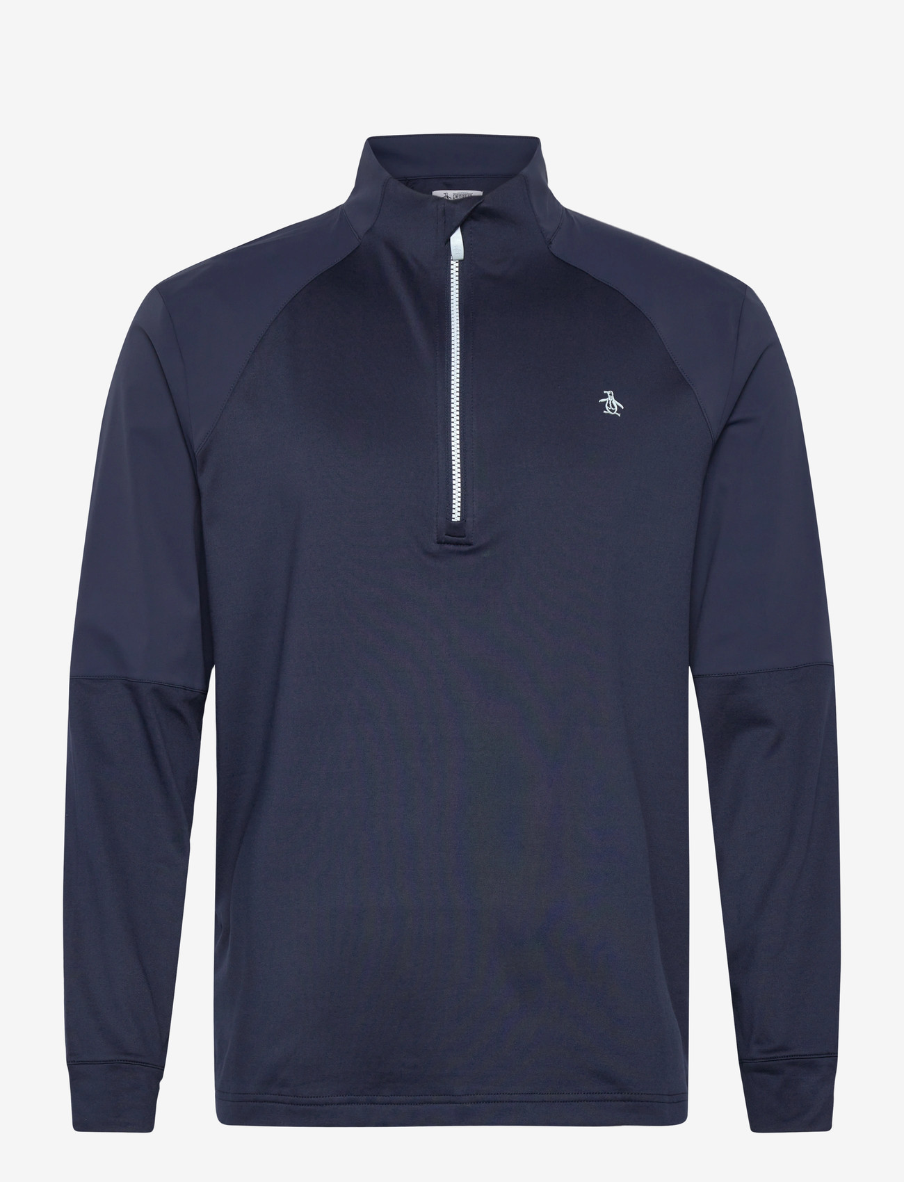 Original Penguin Golf - MIXED MEDIA 1/4 ZIP PULLOVER - fleece og mellemlag - black iris - 0