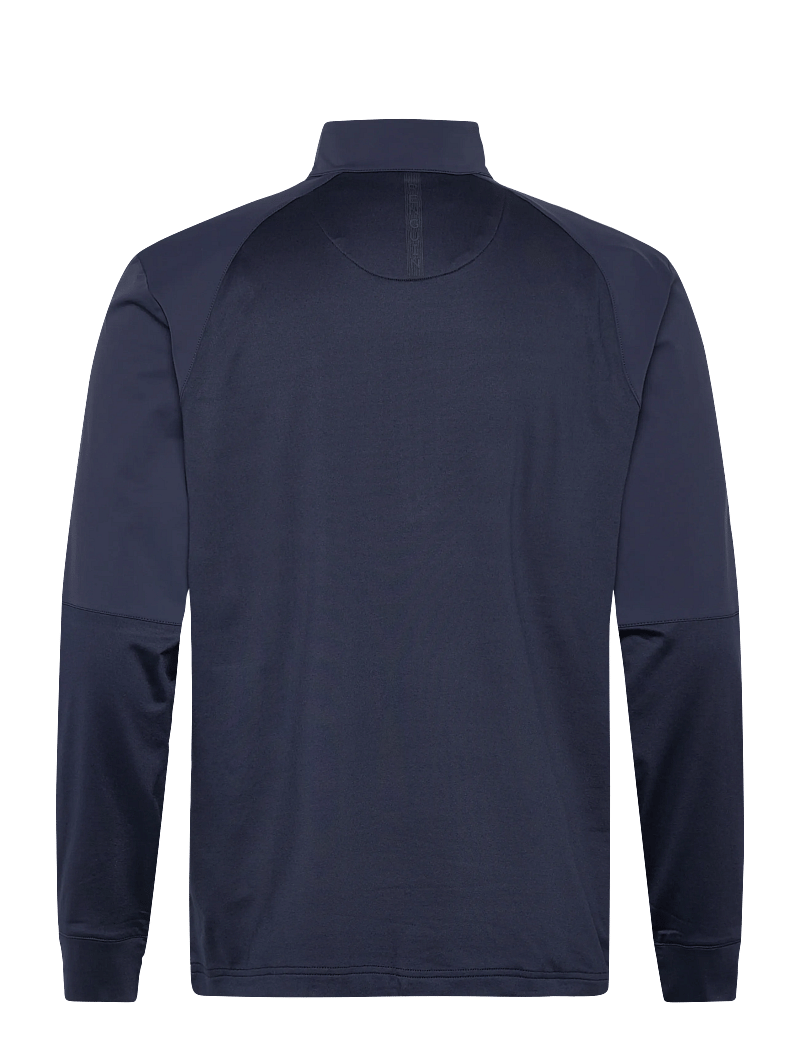 Original Penguin Golf - MIXED MEDIA 1/4 ZIP PULLOVER - fleece og mellemlag - black iris - 1