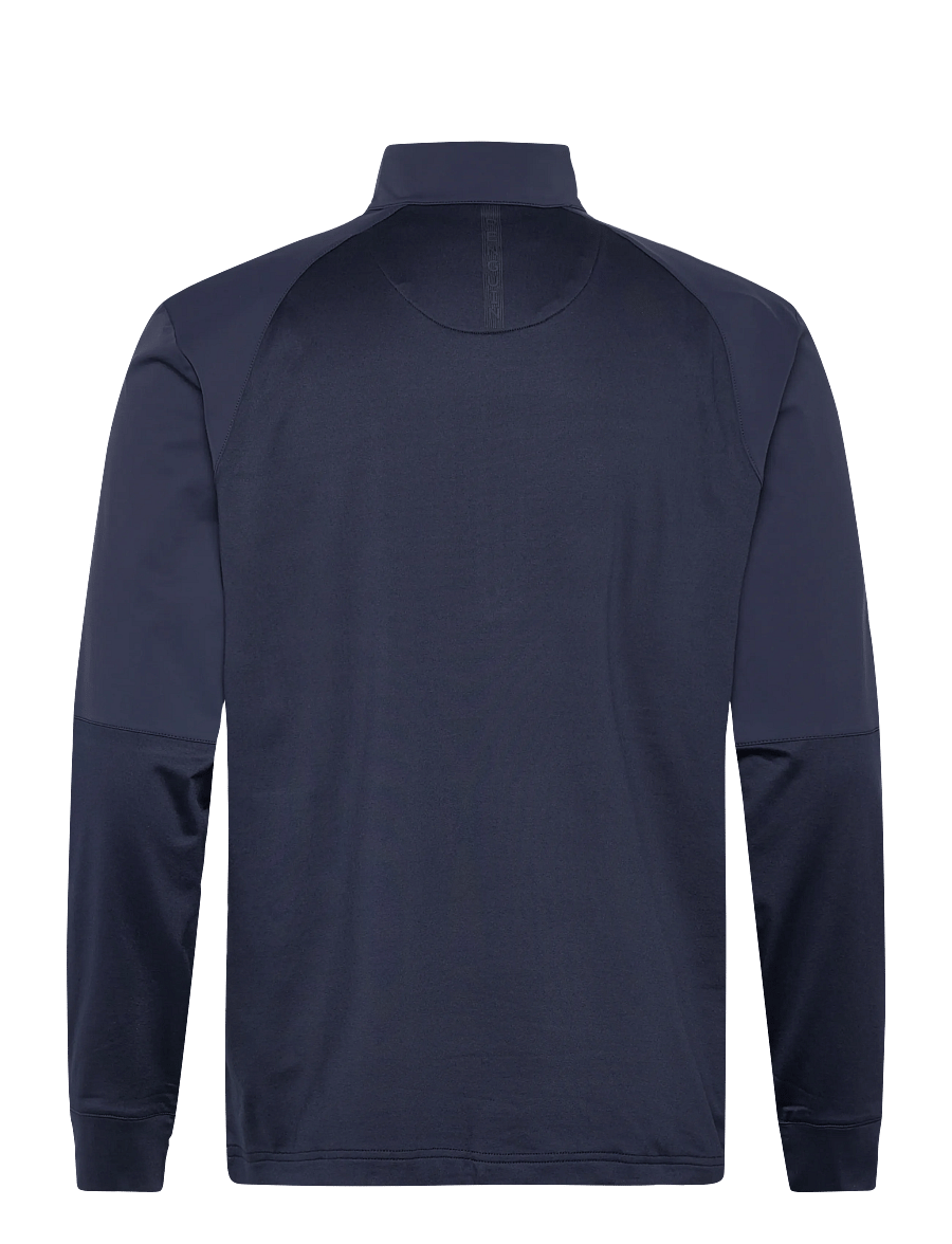 Original Penguin Golf - MIXED MEDIA 1/4 ZIP PULLOVER - fleece en midlayers - black iris - 1