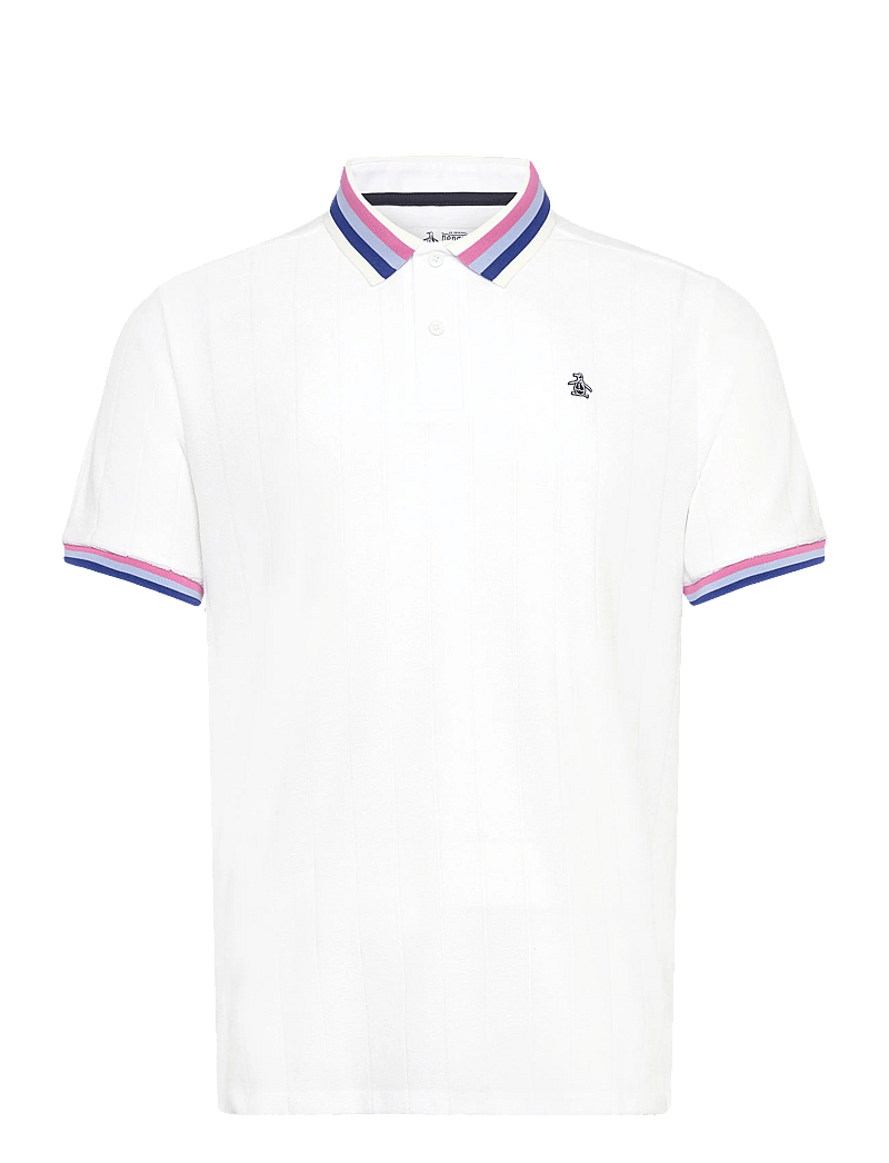 Original Penguin Golf - Performance polo with ribbed blocking - toppar & t-shirts - bright white - 0