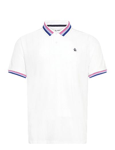 Original Penguin Golf Performance polo with ribbed blocking - Polos - BRIGHT WHITE / white