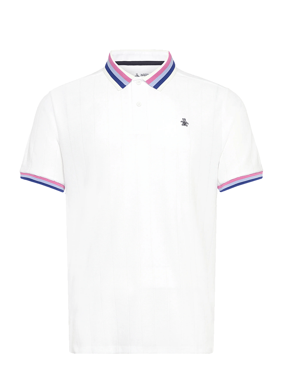Original Penguin Golf - Performance polo with ribbed blocking - palaidinės ir marškinėliai - bright white - 0