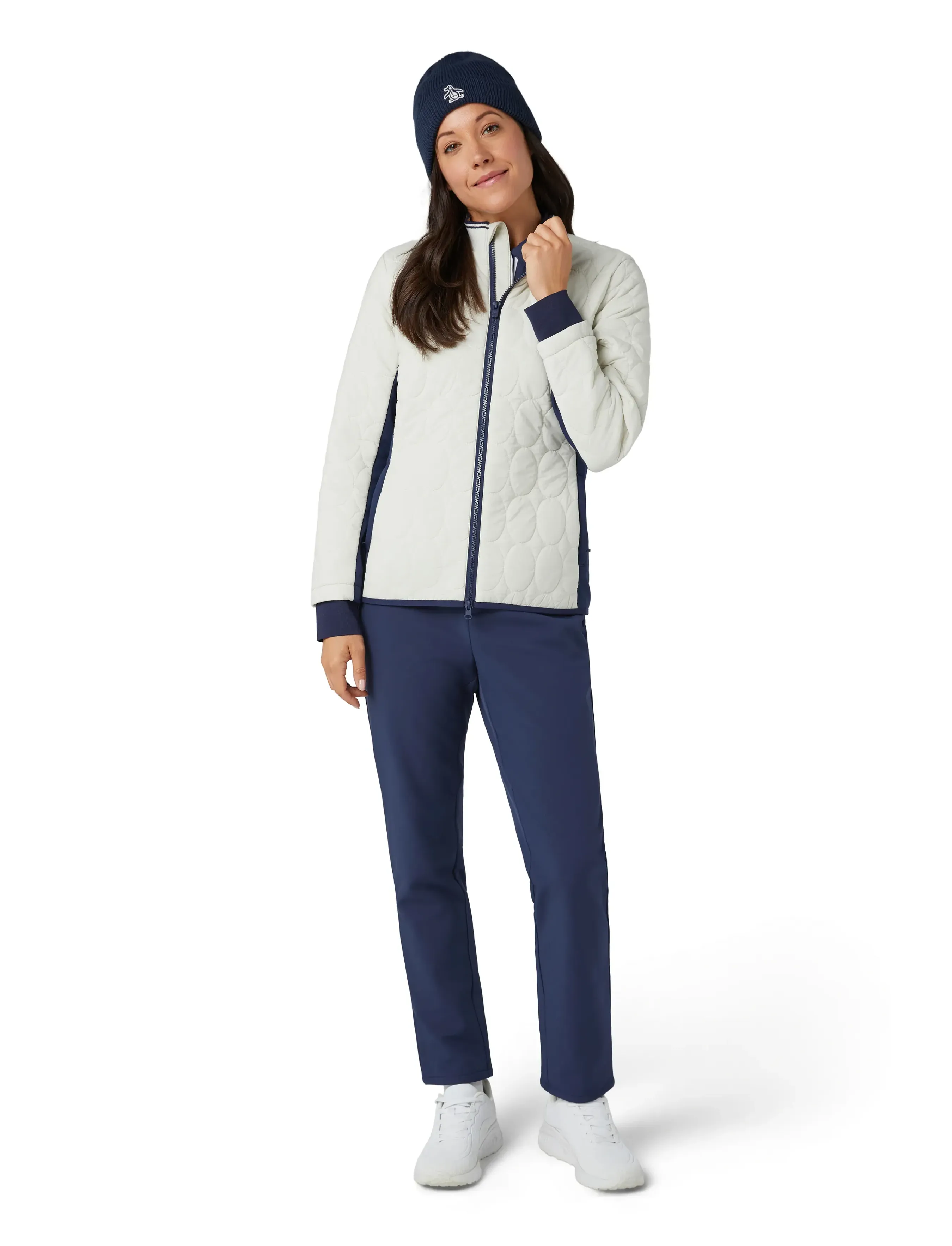 Original Penguin Golf Quilted Puffer Jacket, S, White, Sport Jackets > Sport Golf Jackets, Dame