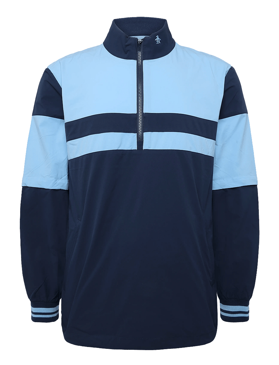 Original Penguin Golf - 1/4 ZIP COLOR BLOCK WIND JACKET - golfjakker - black iris - 0