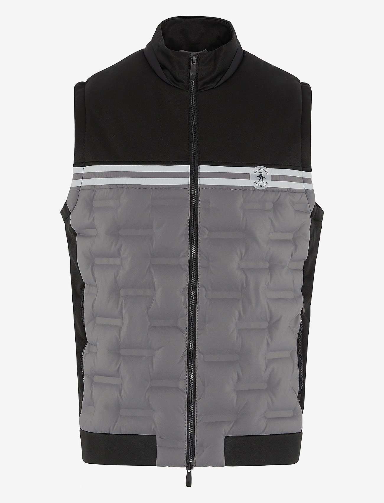 Original Penguin Golf - Quilted mixed dmedia 80´s´block vest - vestid - caviar - 1