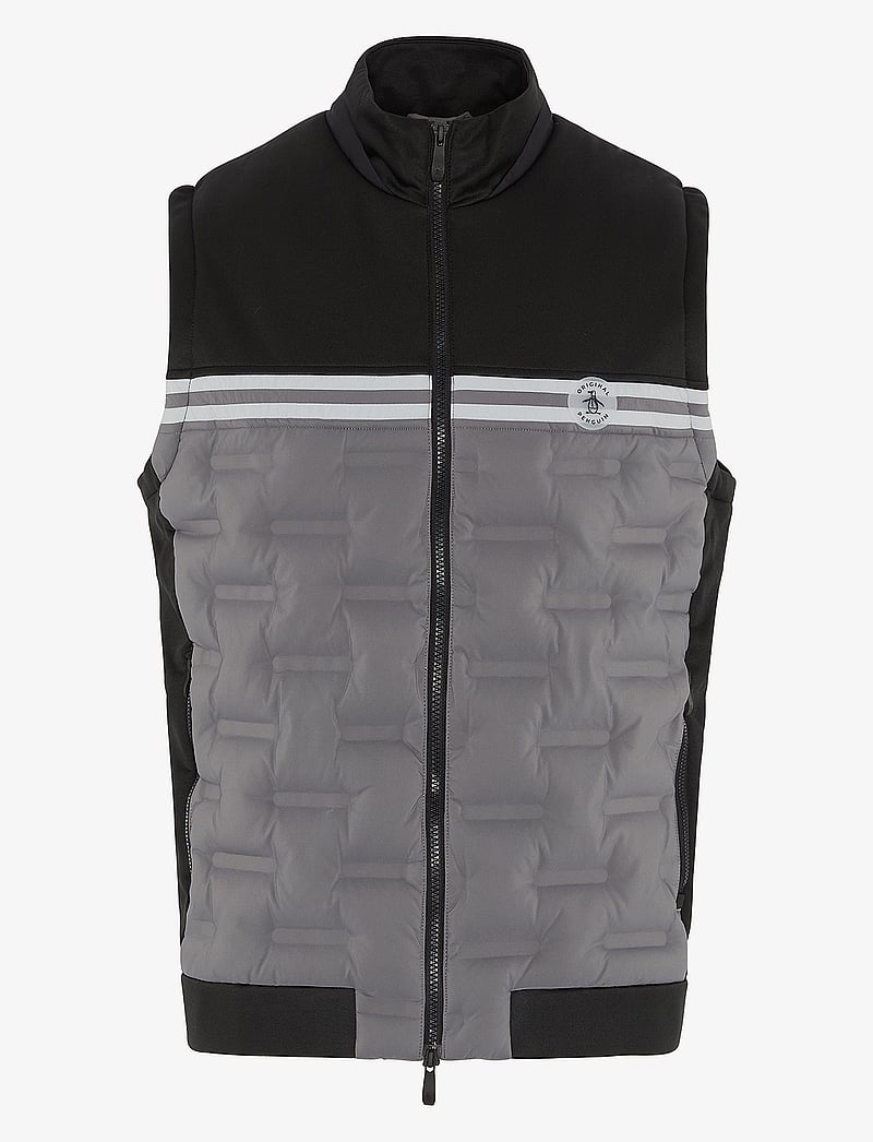 Original Penguin Golf - Quilted mixed dmedia 80´s´block vest - vestid - caviar - 1