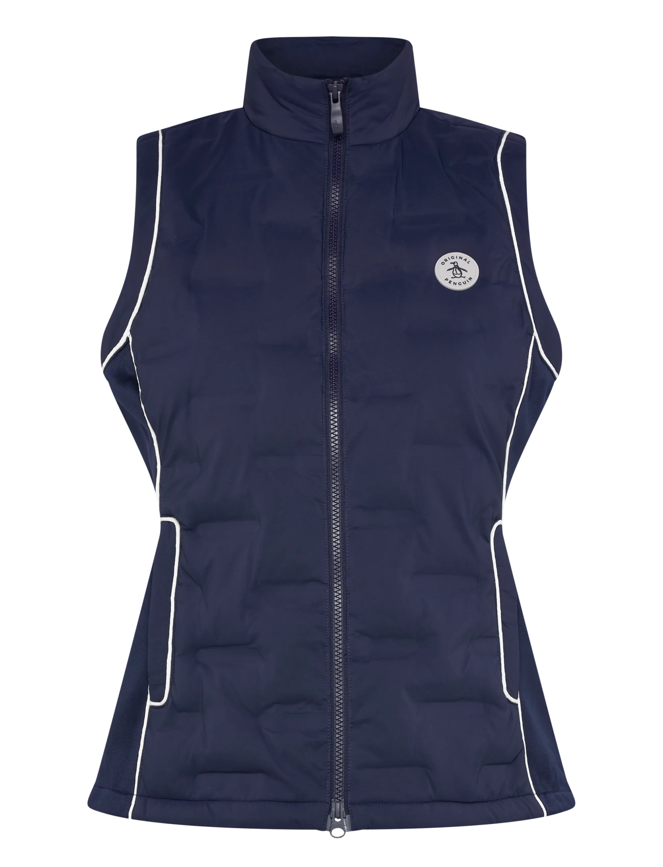 Original Penguin Golf Insulated Woven Vest, Kvinder, Vatteret Vest, Navy, Str: XS