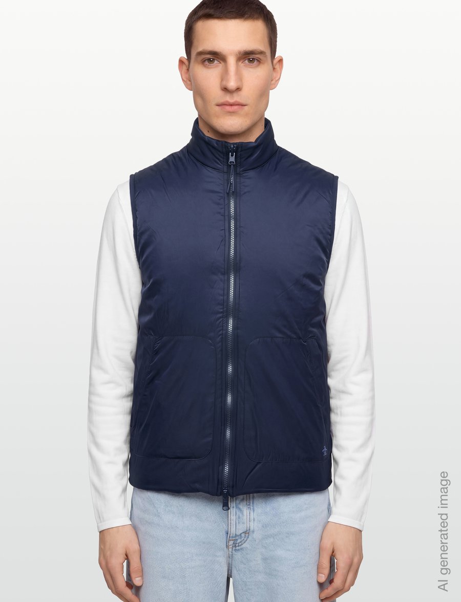 Original Penguin Golf - 90'S REVERSIBLE BLOCKED VEST - outdoor - black iris - 3