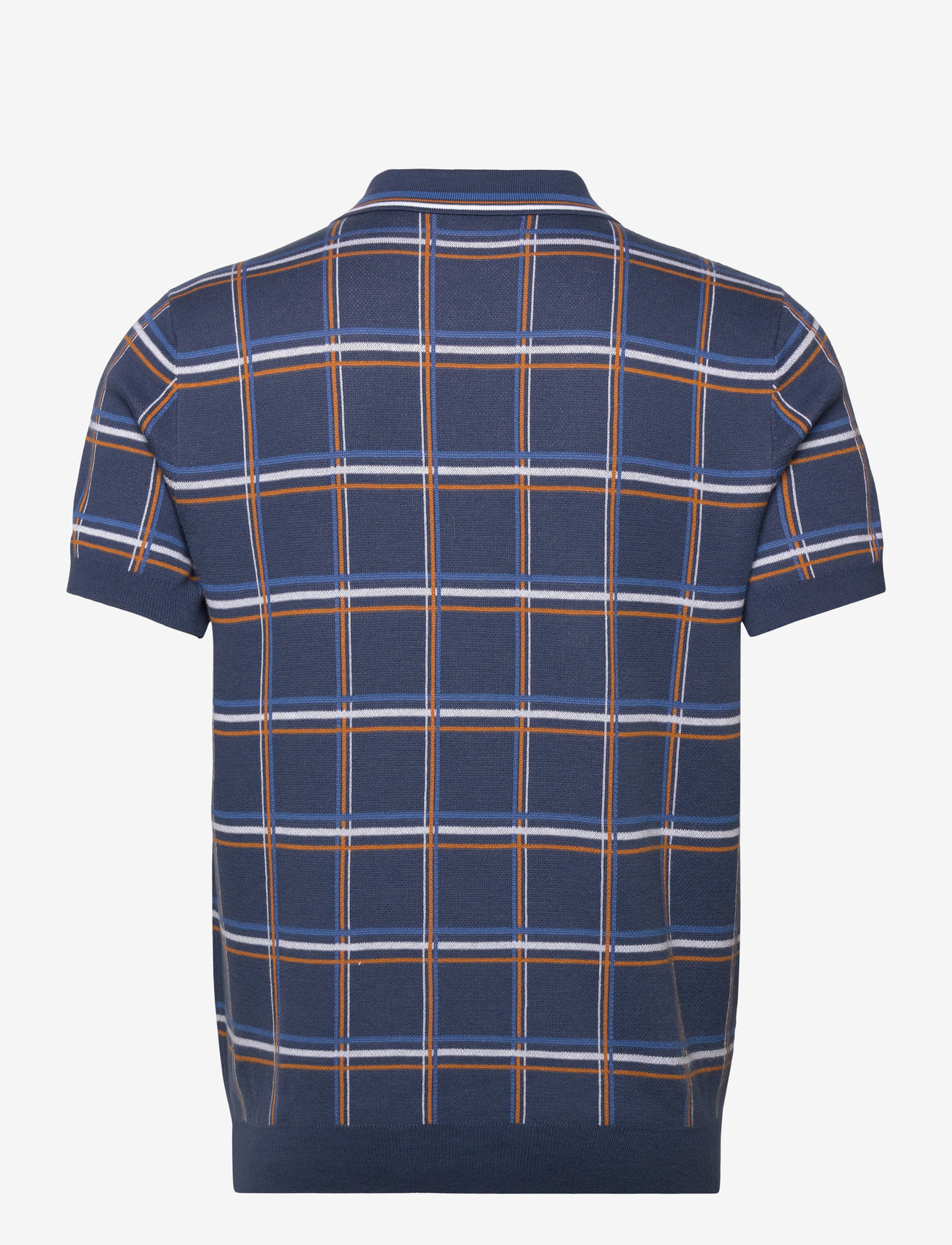 Original Penguin - CTTN 1/4 ZIP PLAID - stickade pikéer - sargasso sea - 1