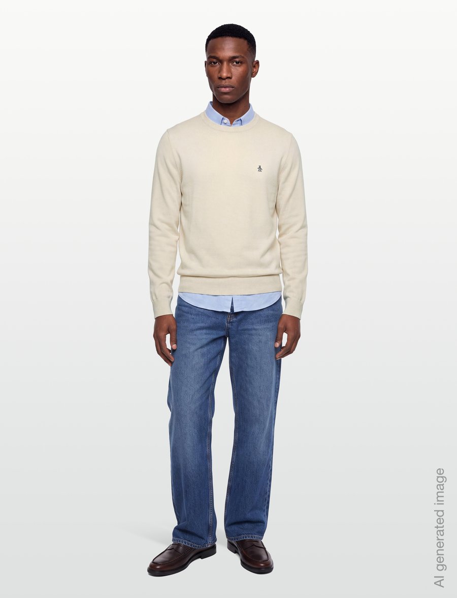 Original Penguin - 14GG CTTN JRSY CRWNC - rundhals - birch - 0