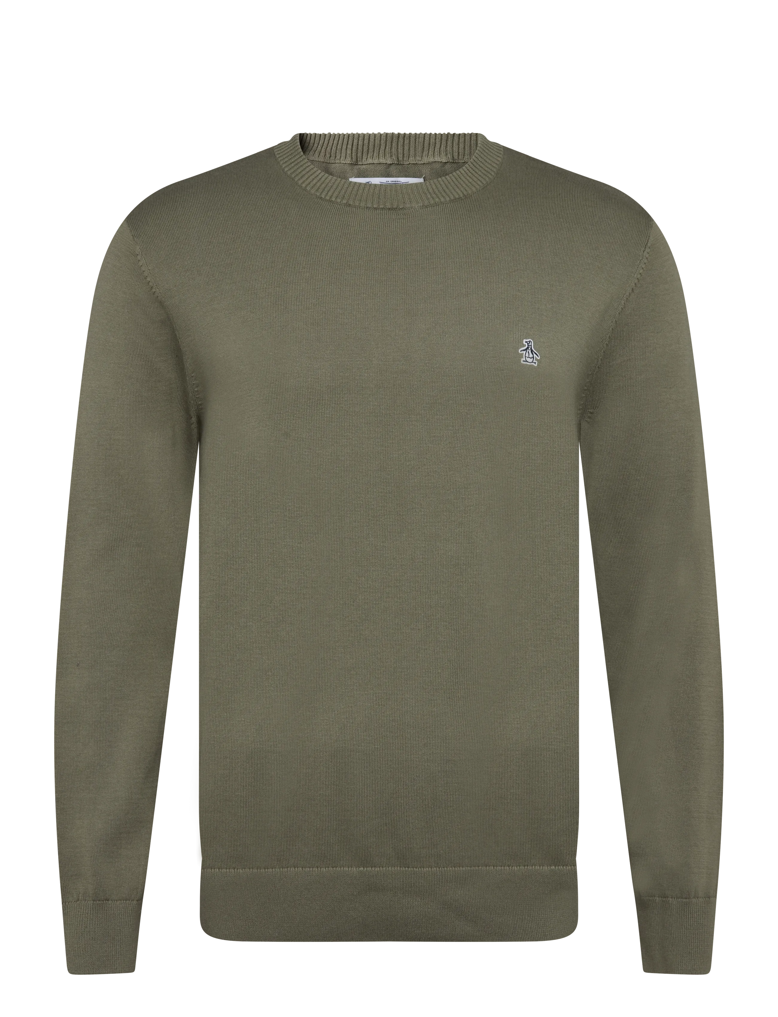 Original Penguin 14GG CTTN JRSY CRWNC - Strickmode - DUSTY OLIVE / khaki/green