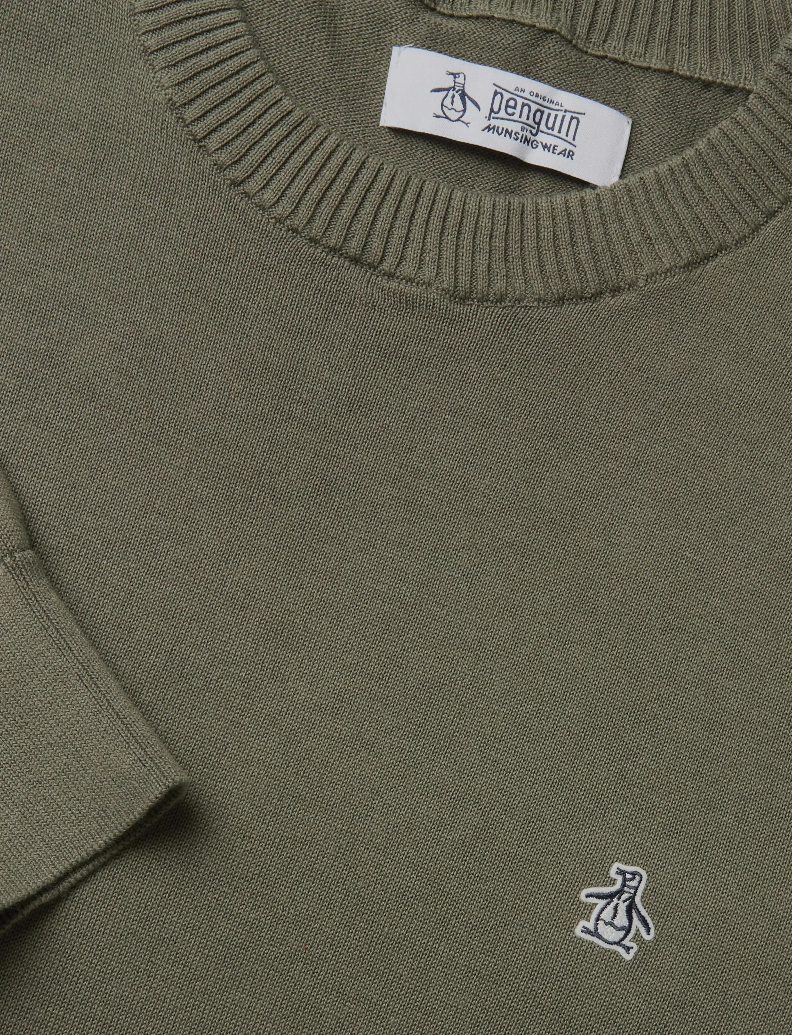 Original Penguin - 14GG CTTN JRSY CRWNC - rundhals - dusty olive - 3