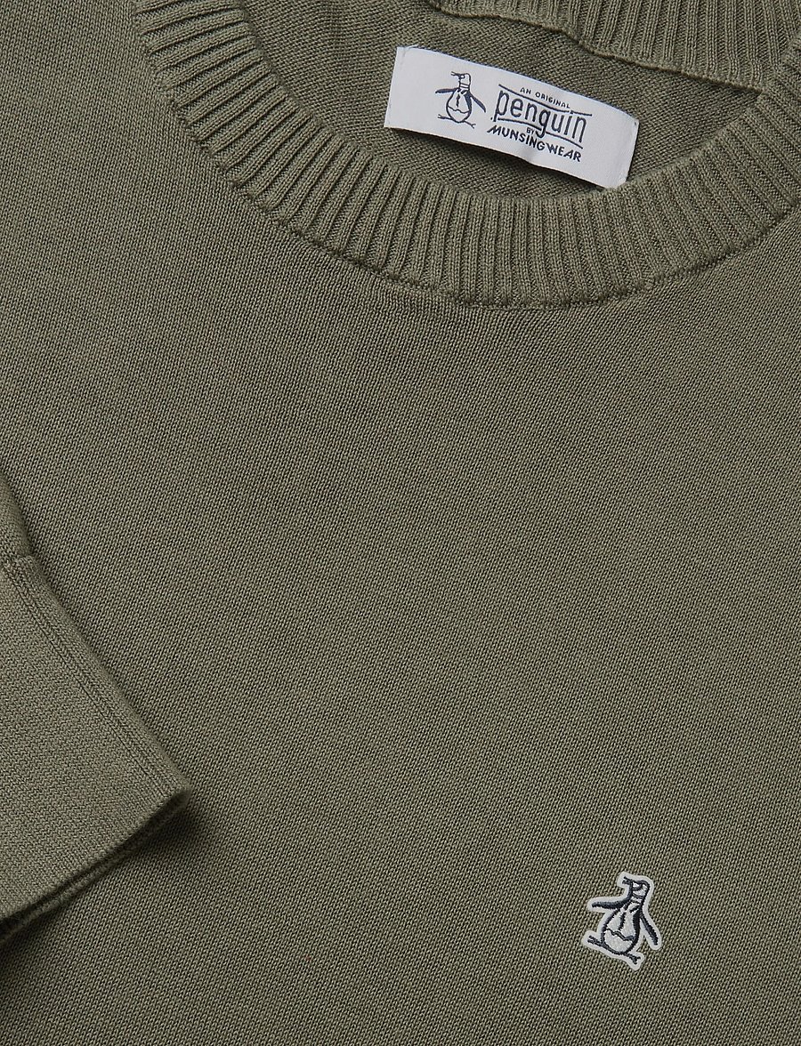 Original Penguin - 14GG CTTN JRSY CRWNC - rundhals - dusty olive - 3