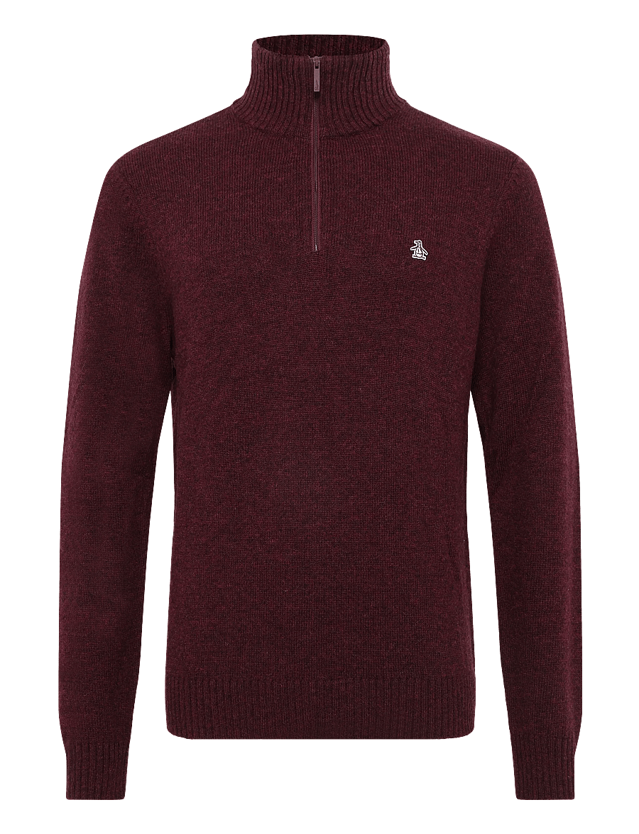 Original Penguin - 7GG LAMBSWOOL 1/4 ZI - pullover mit halbem reißverschluss - cabernet - 0