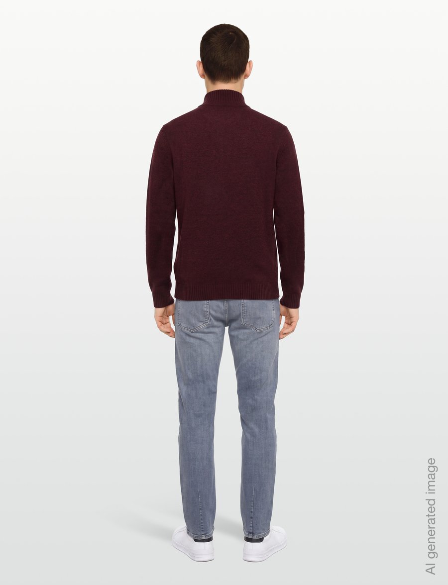 Original Penguin - 7GG LAMBSWOOL 1/4 ZI - pullover mit halbem reißverschluss - cabernet - 4