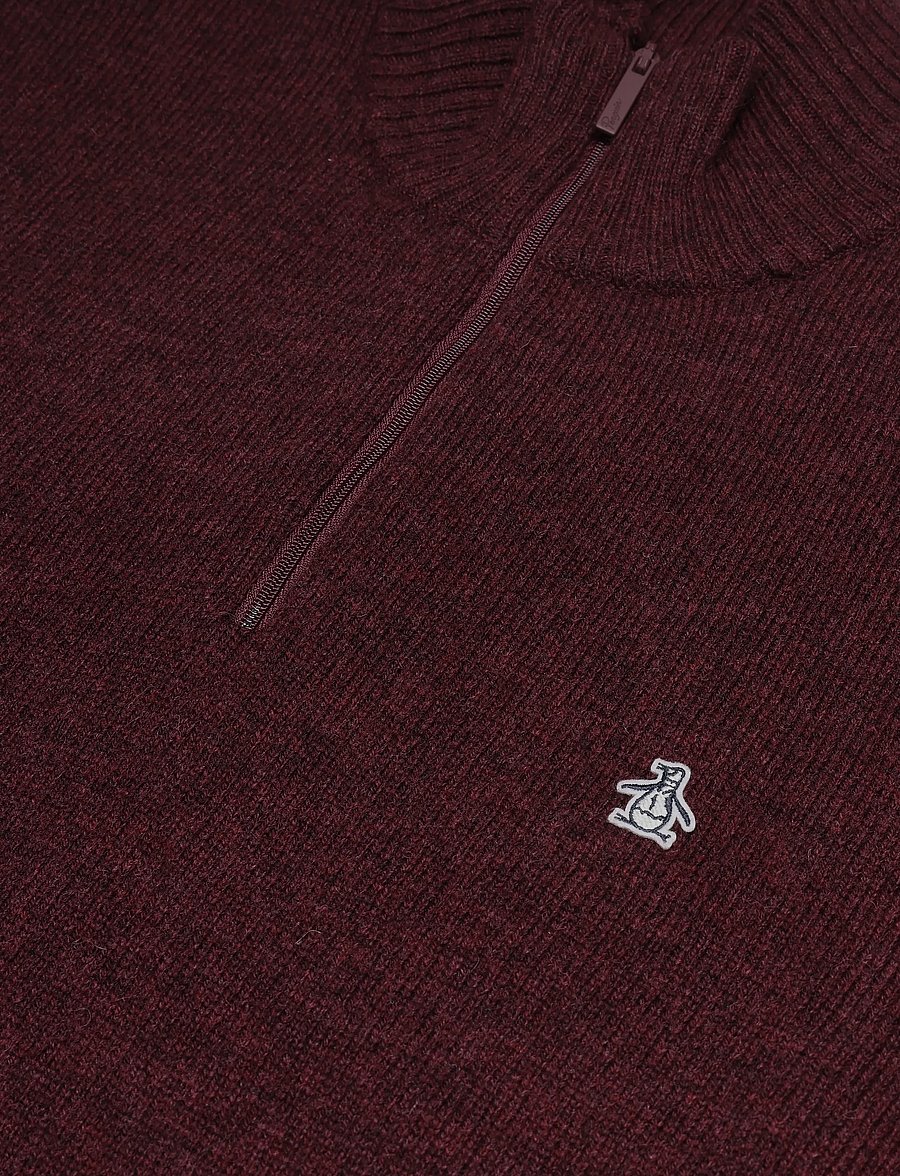Original Penguin - 7GG LAMBSWOOL 1/4 ZI - pullover mit halbem reißverschluss - cabernet - 2