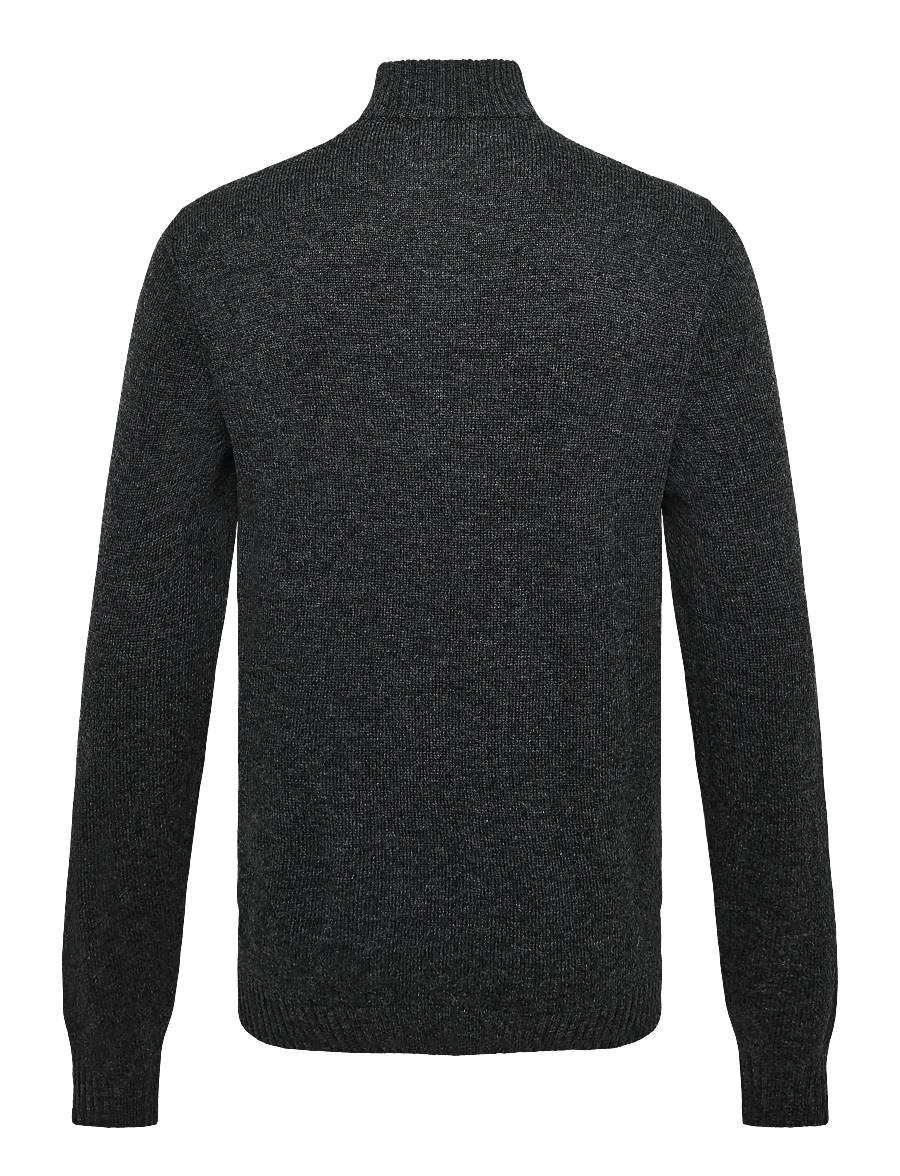 Original Penguin - 7GG LAMBSWOOL 1/4 ZI - pullover mit halbem reißverschluss - dk charcoal heather - 2