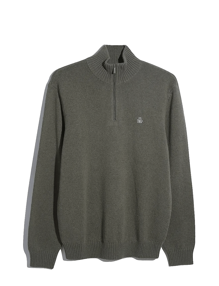 Original Penguin - 7GG LAMBSWOOL 1/4 ZI - halfzip strik - dusty olive - 1