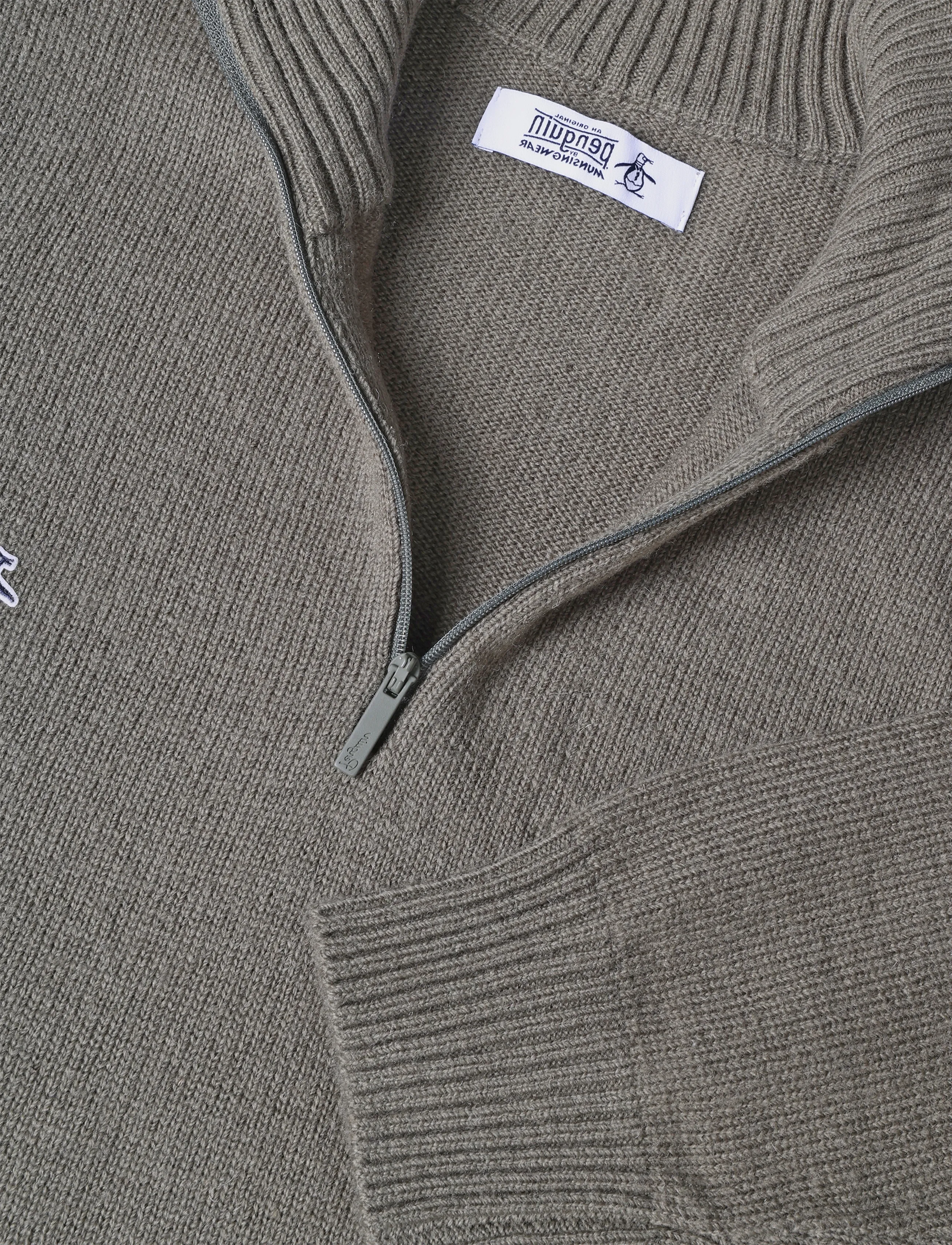 Original Penguin - 7GG LAMBSWOOL 1/4 ZI - pullover mit halbem reißverschluss - dusty olive - 4