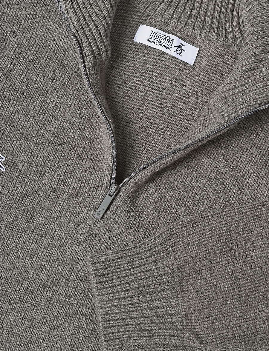 Original Penguin - 7GG LAMBSWOOL 1/4 ZI - pullover mit halbem reißverschluss - dusty olive - 4