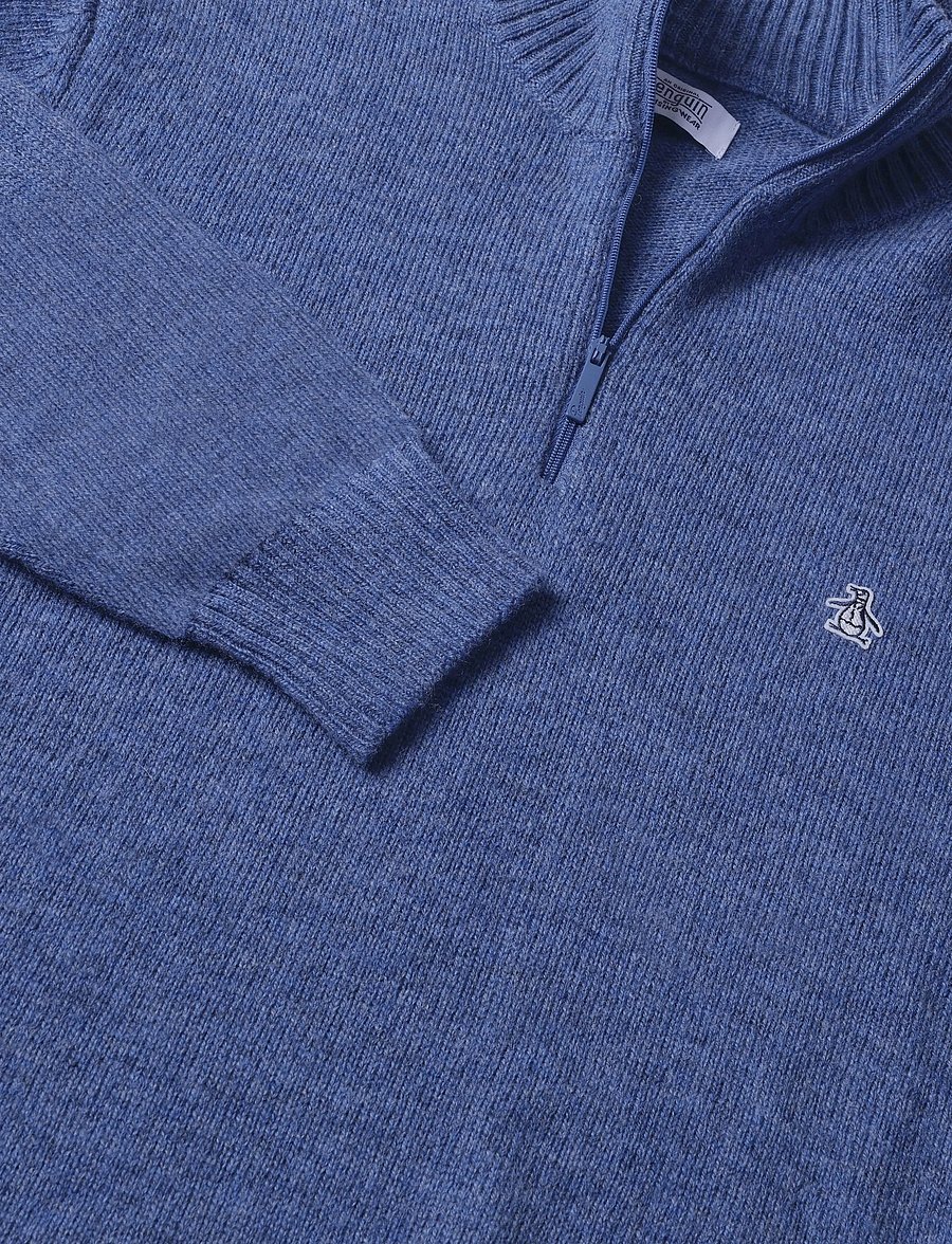 Original Penguin - 7GG LAMBSWOOL 1/4 ZI - pullover mit halbem reißverschluss - sargasso sea - 4