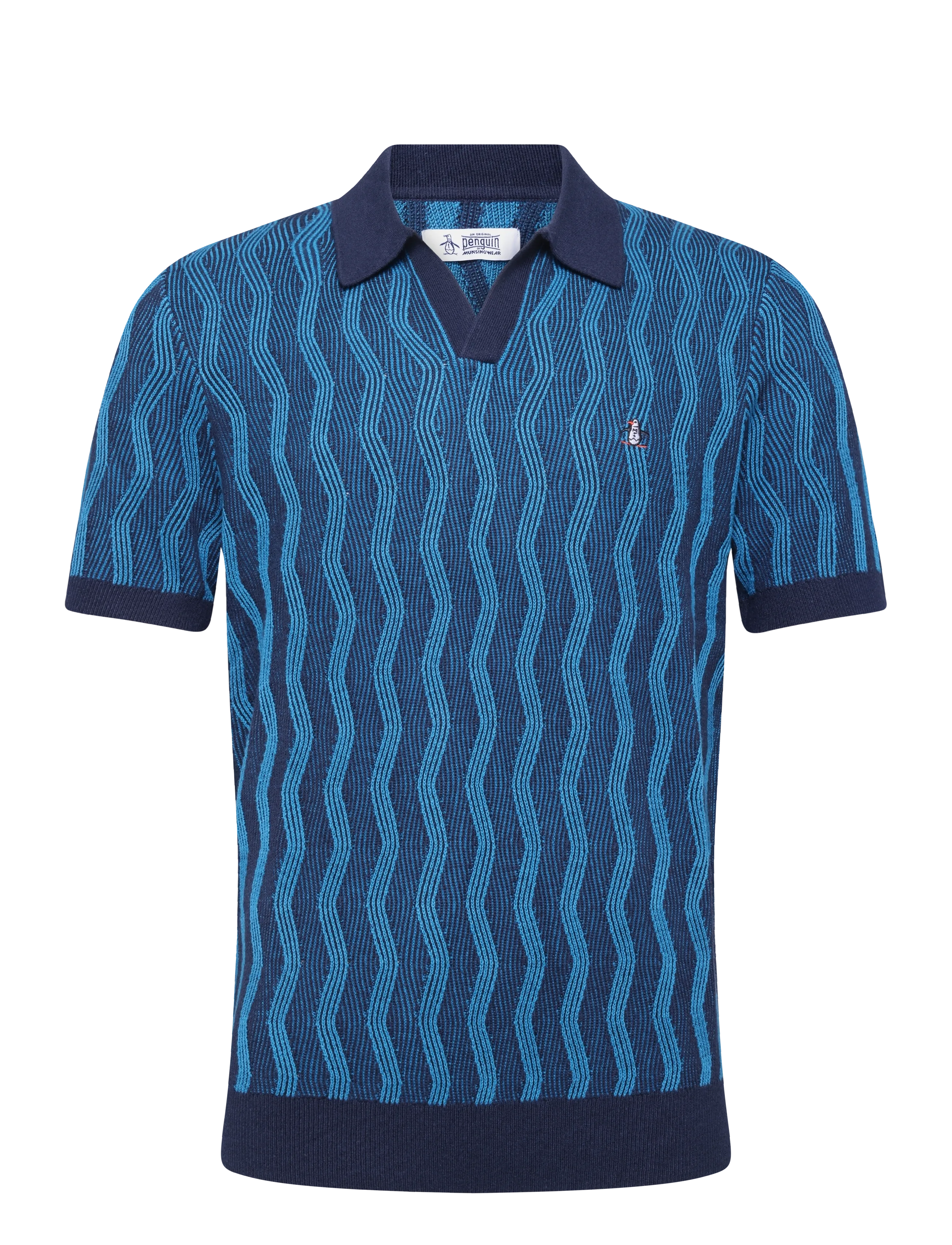 Original Penguin 12GG CTN/ACRLC WAVY - Strickmode - DARK SAPPHIRE / blue