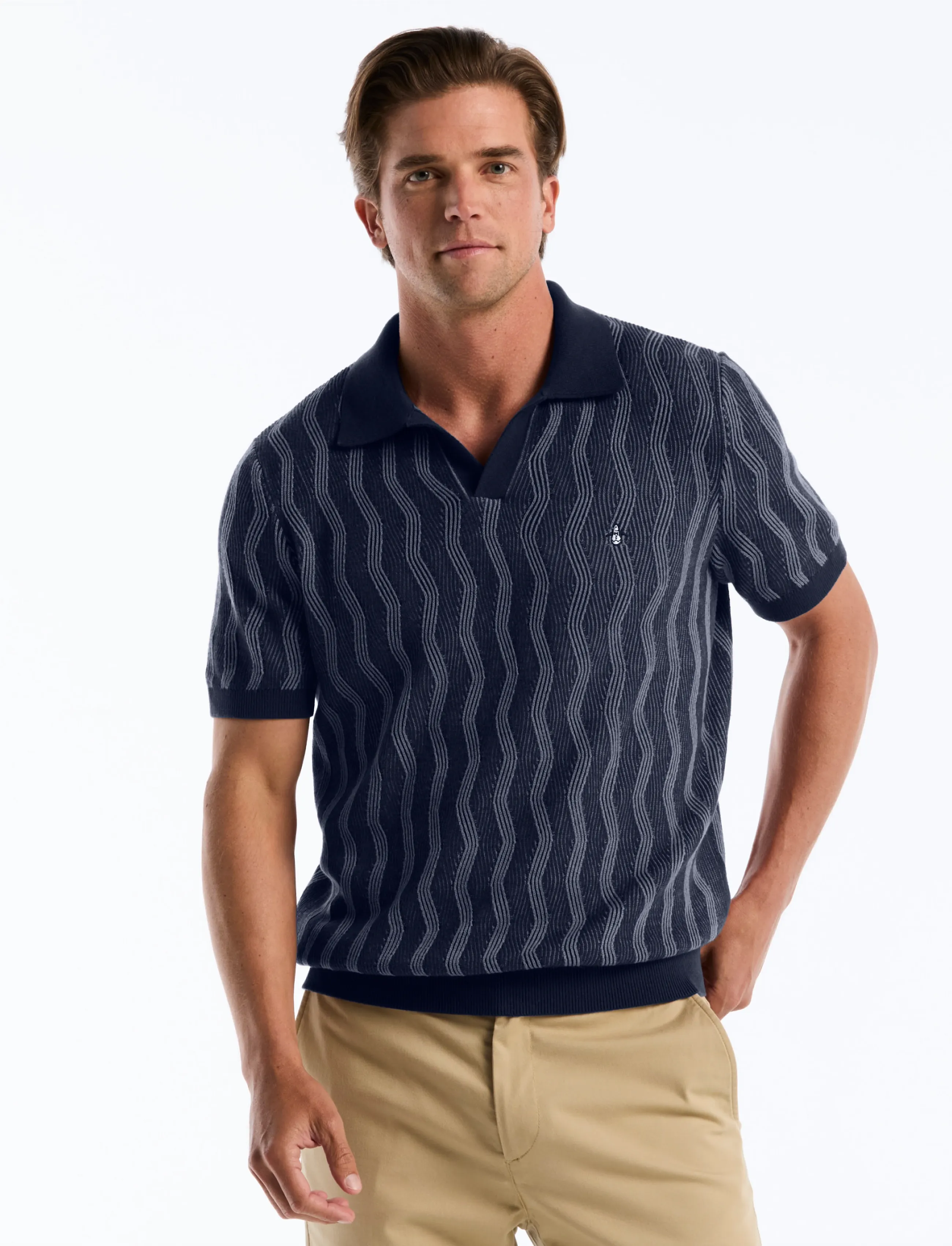 Original Penguin - 12GG CTN/ACRLC WAVY - dark sapphire - 0