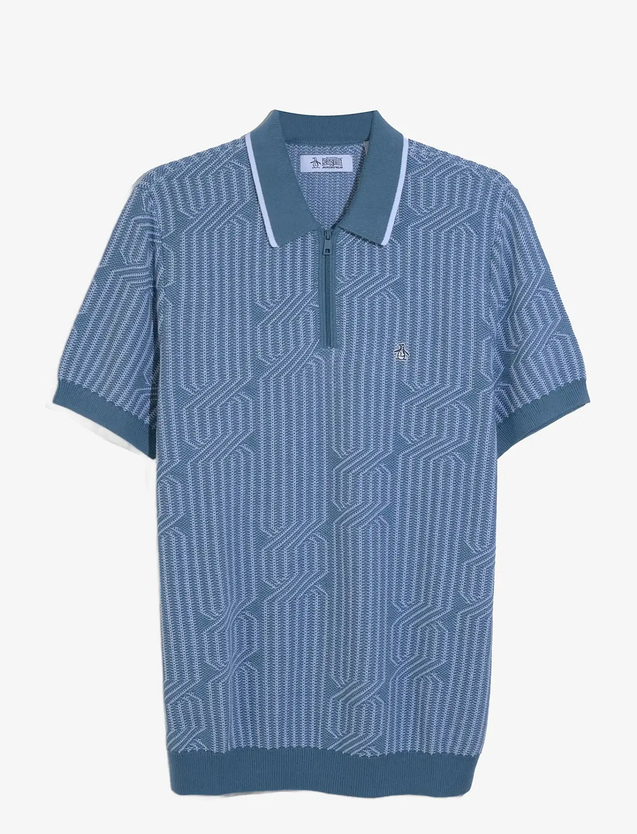 Original Penguin - 9GG CTTN GEO CABLE 1 - kootud polosärgid - bright white - 1