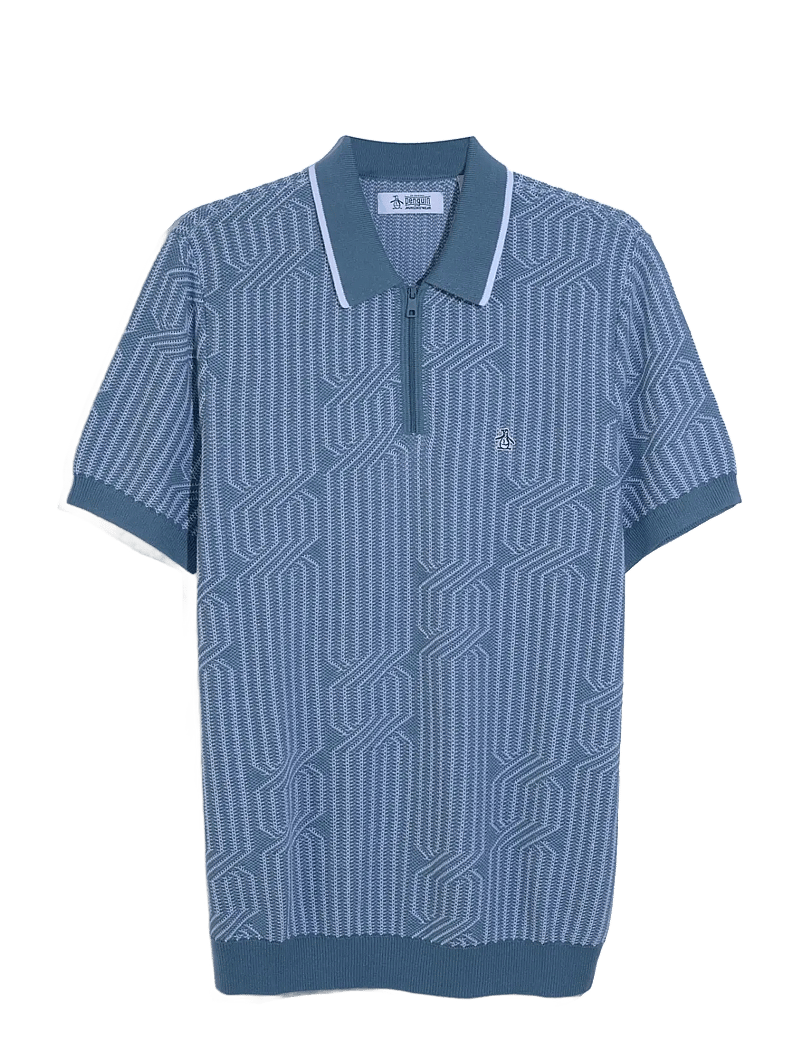 Original Penguin - 9GG CTTN GEO CABLE 1 - kootud polosärgid - bright white - 1