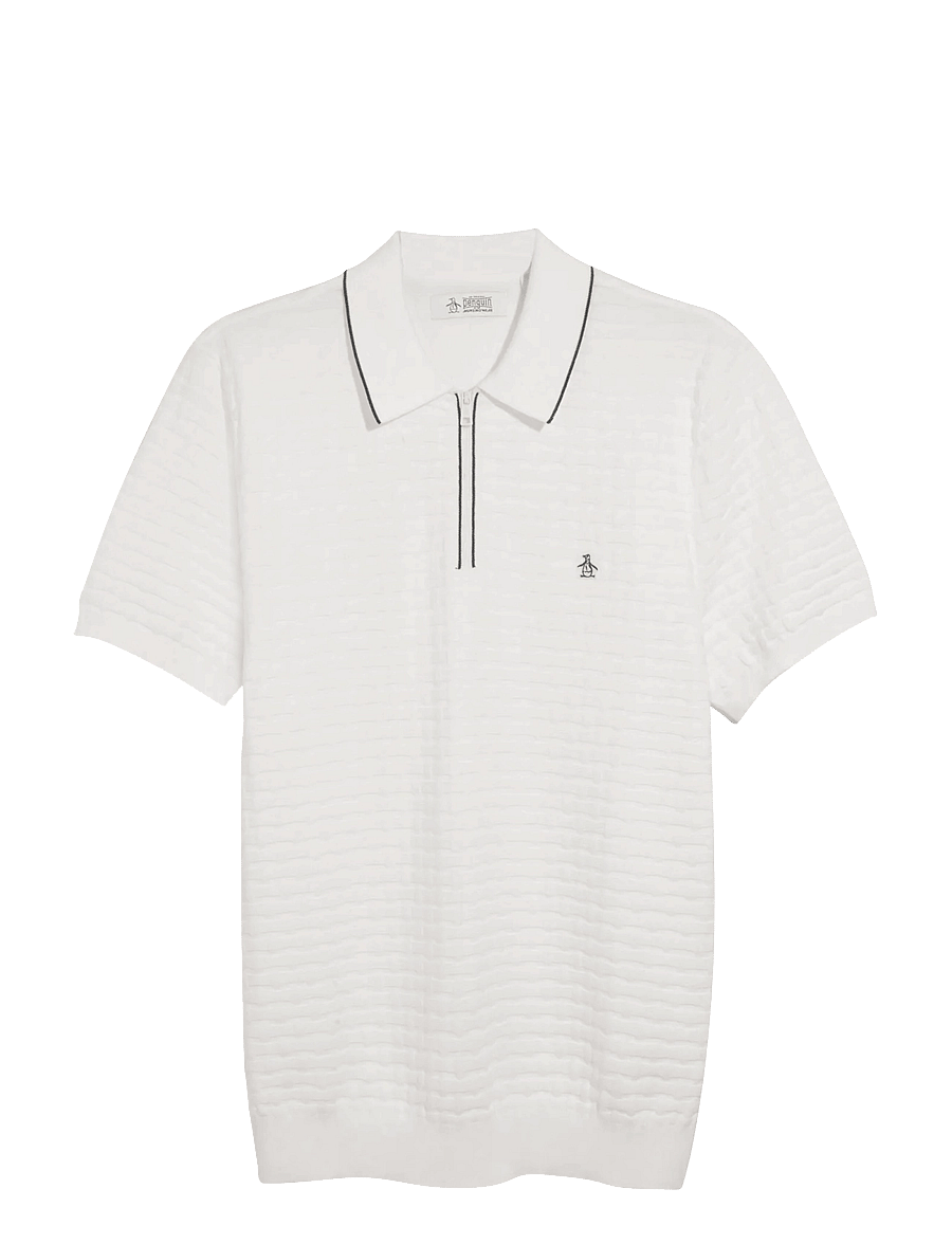 Original Penguin - 14GG CTTN LINKS STIT - kootud polosärgid - bright white - 1