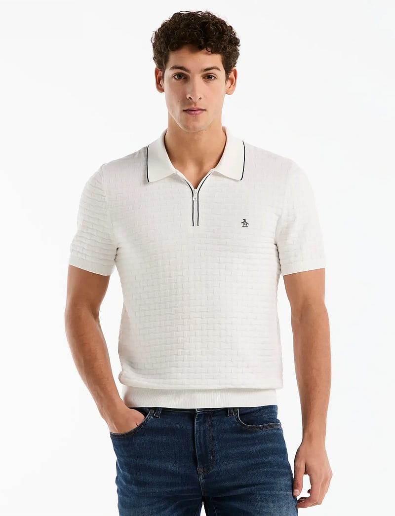 Original Penguin - 14GG CTTN LINKS STIT - polostrik - bright white - 0