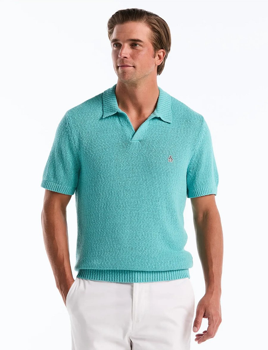 Original Penguin - 5GG SLUB JRSY JOHNNY - knitted polos - aquarelle - 0