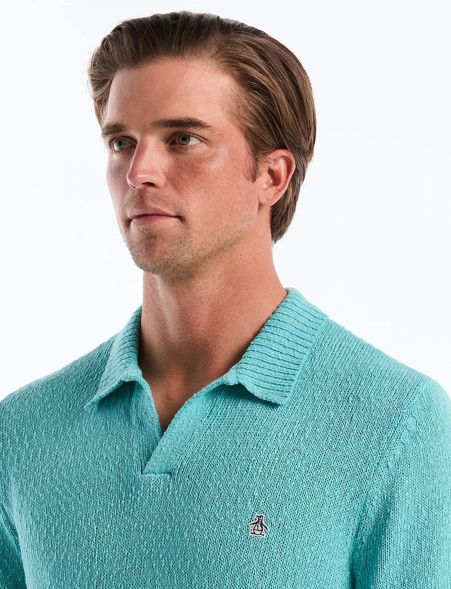 Original Penguin - 5GG SLUB JRSY JOHNNY - knitted polos - aquarelle - 4