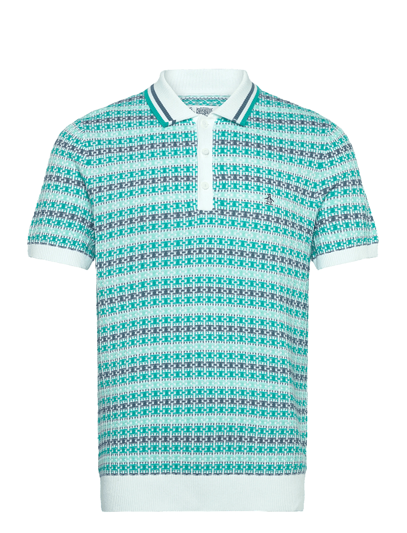 Original Penguin - 12GG CTTN DECO TXT J - gestrickte polohemden - bright white - 1