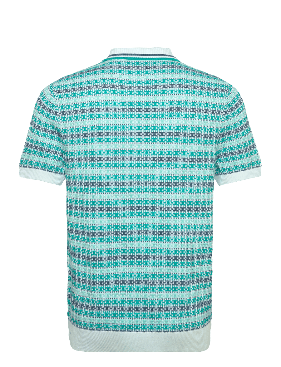 Original Penguin - 12GG CTTN DECO TXT J - langärmlige strick-polohemden - bright white - 2