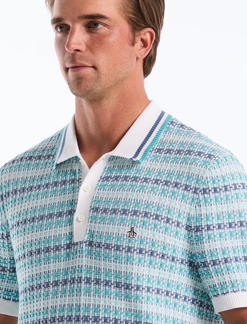Original Penguin - 12GG CTTN DECO TXT J - gestrickte polohemden - bright white - 4